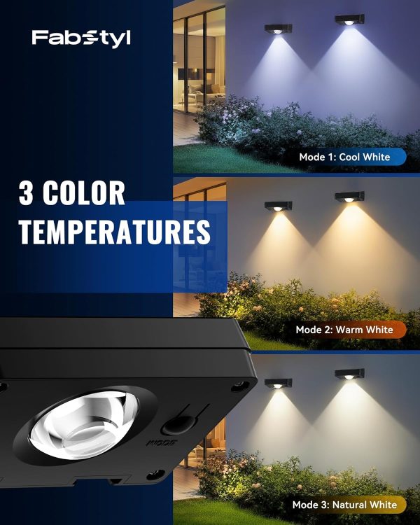 FabStyl Solar Fence Light 3 Modes Waterproof Outdoor-6