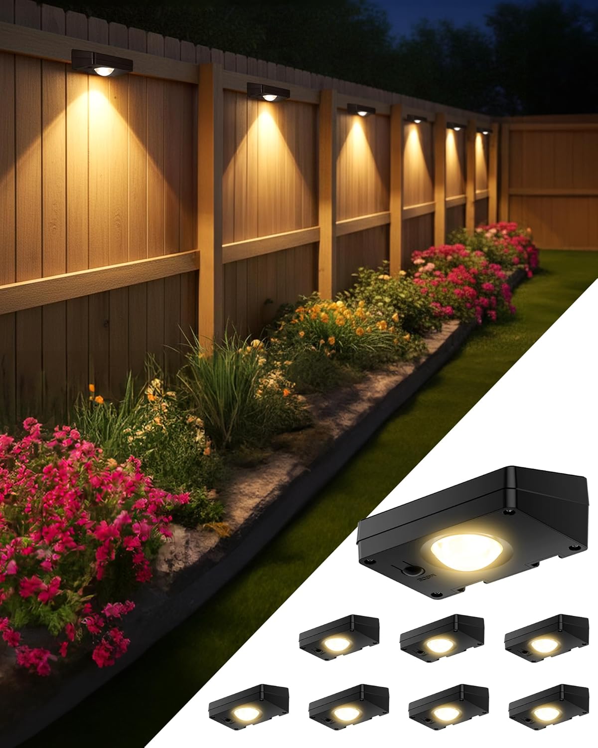 Installing FabStyl Solar Fence Light 3 Modes Waterproof Outdoor on a wooden fence