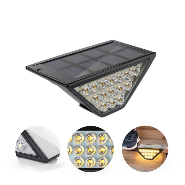 Solar Step Light BKBB PPBB ssl-all-04 Ultra-Thin 15-LED Waterproof-5