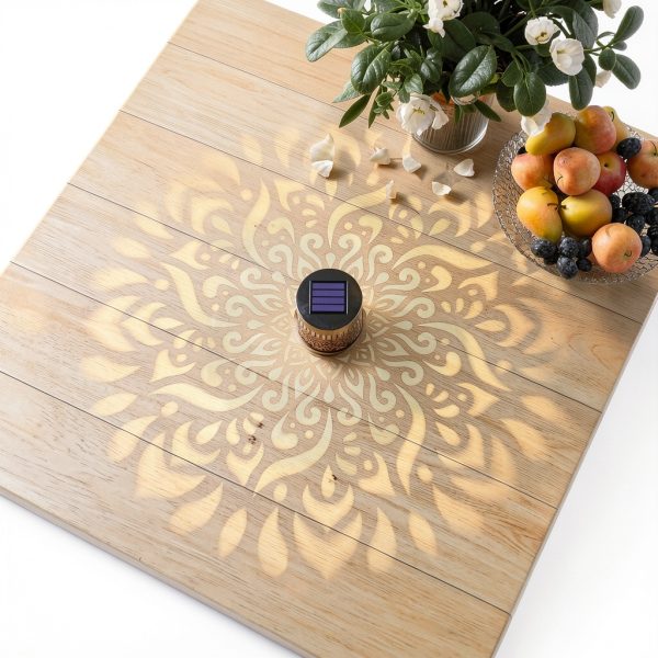 Gardencave Solar Fence Lights 2 Pack Geometric Mandala-4
