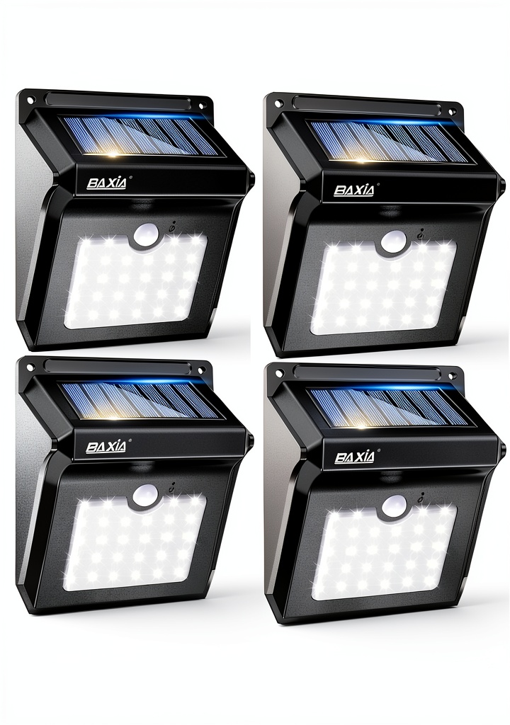 Installing Solar Motion Light BAXIA Outdoor ABS Wall on a wooden desk