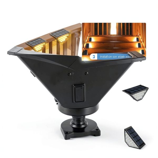 Solar Step Light BKBB PPBB ssl-all-04 Ultra-Thin 15-LED Waterproof-4