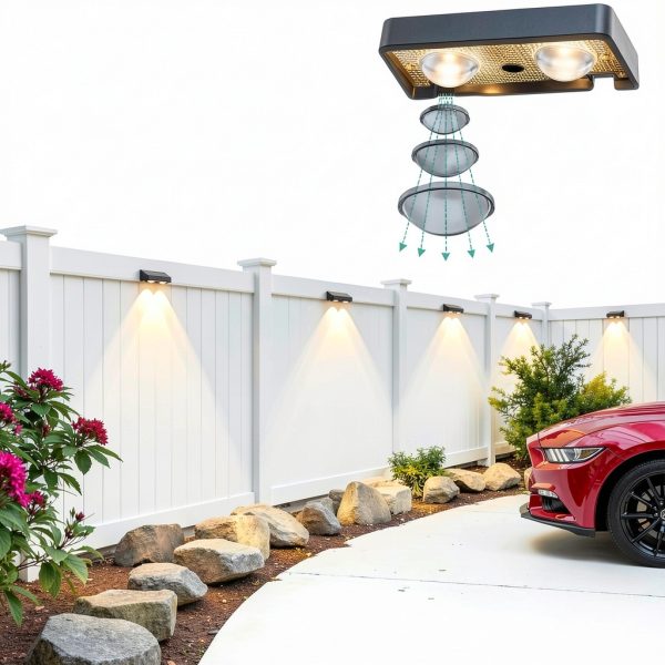 Solar Fence Light ESUNYD Waterproof LED Step Light-1