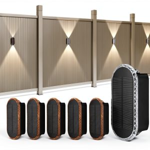 Ellasay Solar Fence Light 12 Pack 3000-6000K Bright LED IP67-0