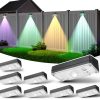 Solar LED Outdoor Wall Light ZCXLIGHT 8 Pack Waterproof RGB Adjustable-0