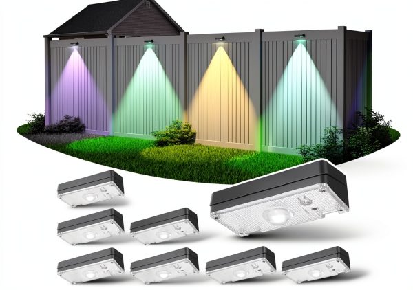 Solar LED Outdoor Wall Light ZCXLIGHT 8 Pack Waterproof RGB Adjustable-0