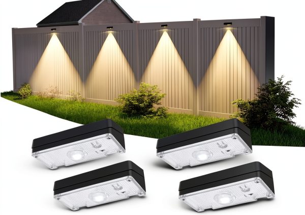 SolarGlow Outdoor Wall Light 4 Pack Black Waterproof RGB LED Touch-0