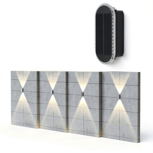 Ellasay Solar Fence Light 12 Pack 3000-6000K Bright LED IP67-3