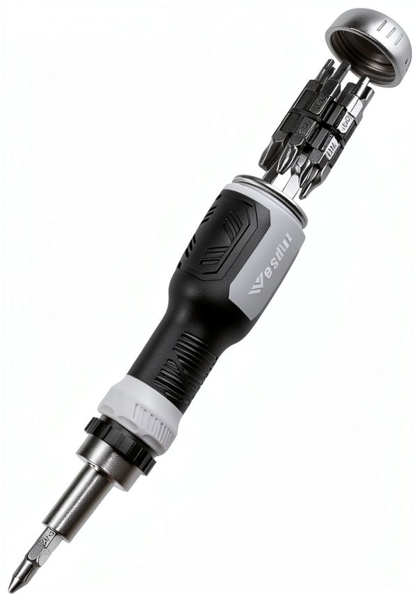 13-in-1 Ratchet Screwdriver Set by Wesdut Cr-V Bits Grip Black-0