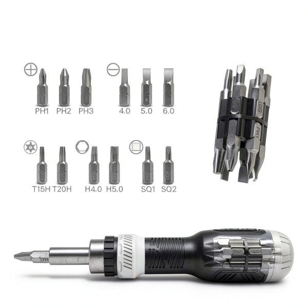13-in-1 Ratchet Screwdriver Set by Wesdut Cr-V Bits Grip Black-1