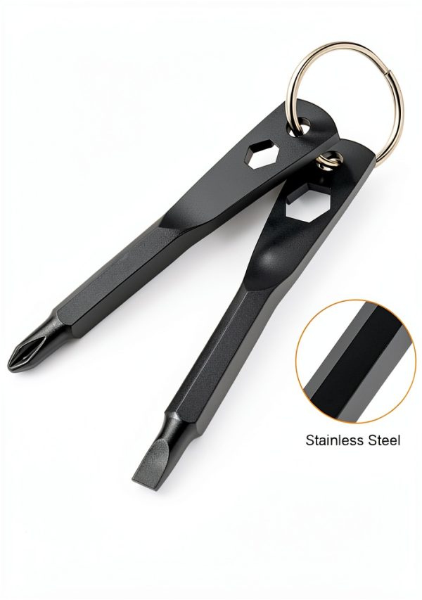 Christmas Gifts for Men KUSONKEY 4-in-1 Keychain Screwdriver Black-3
